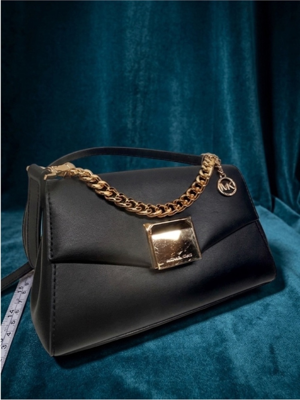 Michael Kors Lita Leather Cross Body Handbag with Gold Chain
